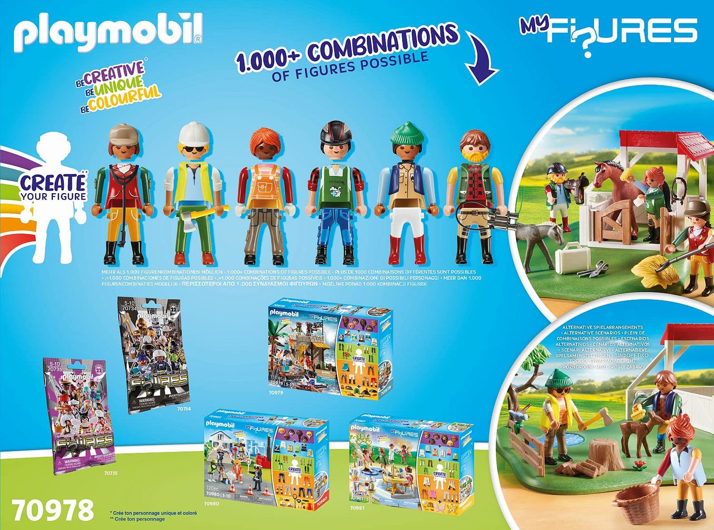 Playmobil My Figures: Horse Ranch — Mix & Match Figures, Stable Play Set for Ages 5–10