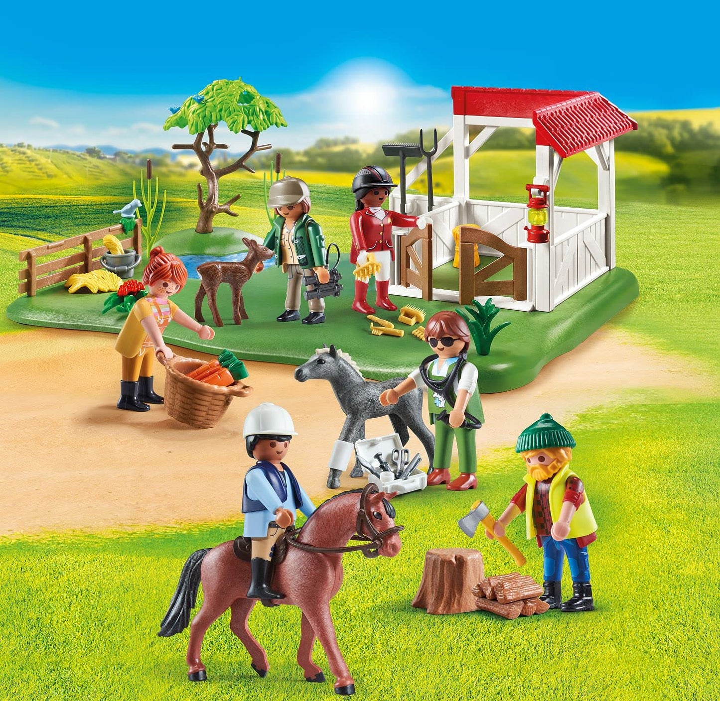 Playmobil My Figures: Horse Ranch — Mix & Match Figures, Stable Play Set for Ages 5–10