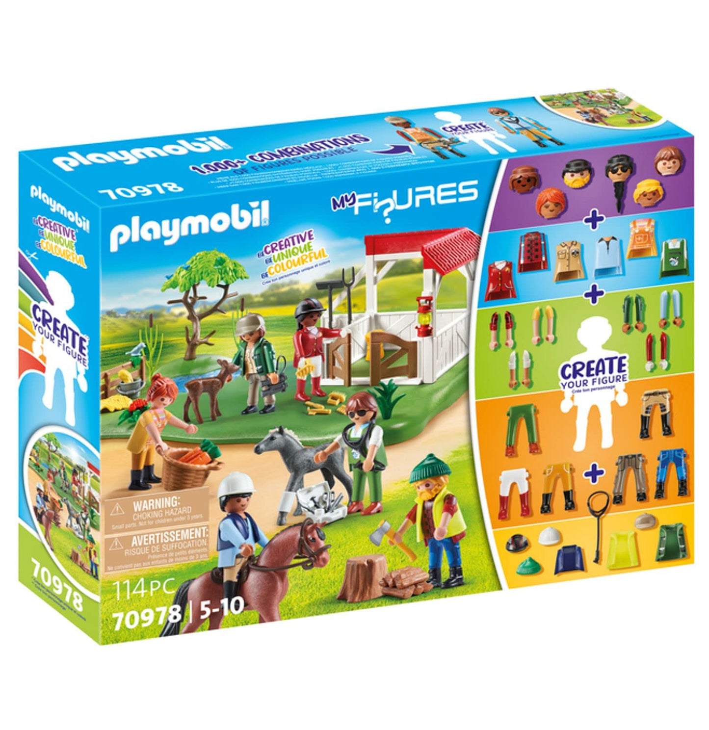 Playmobil My Figures: Horse Ranch — Mix & Match Figures, Stable Play Set for Ages 5–10