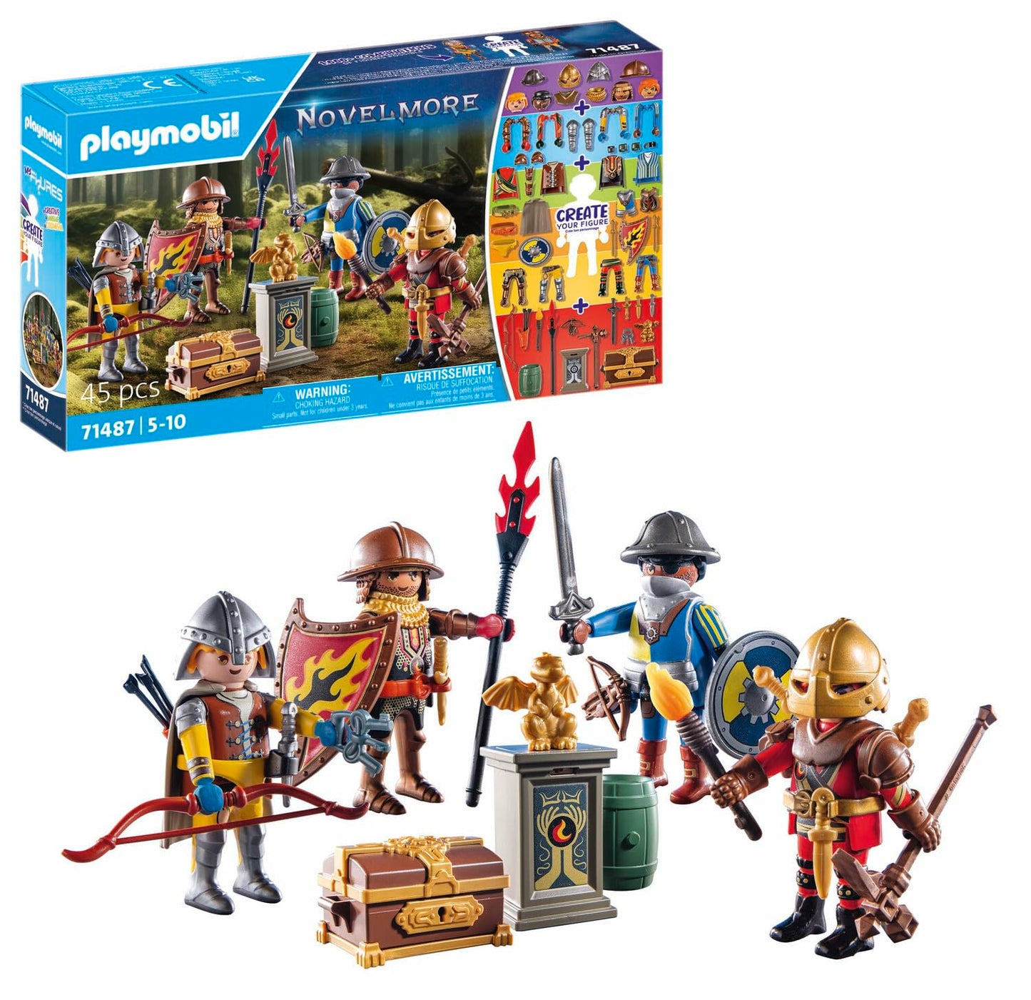 Playmobil My Figures: Knights of Novelmore – 4 Figures, 41 Accessories, 1,000+ Combinations