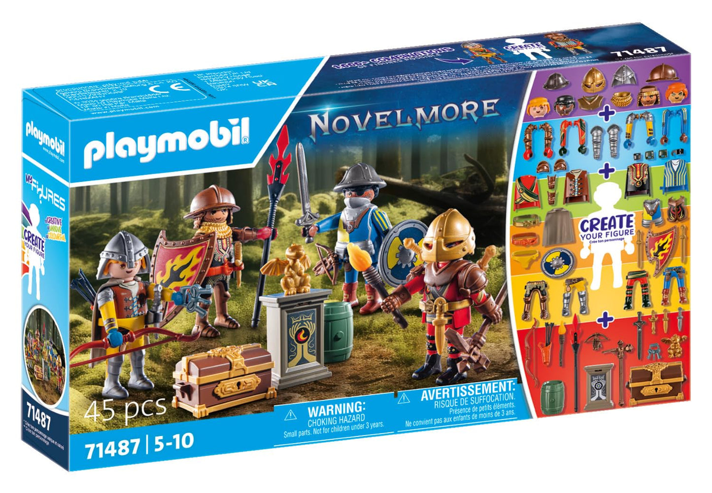 Playmobil My Figures: Knights of Novelmore – 4 Figures, 41 Accessories, 1,000+ Combinations