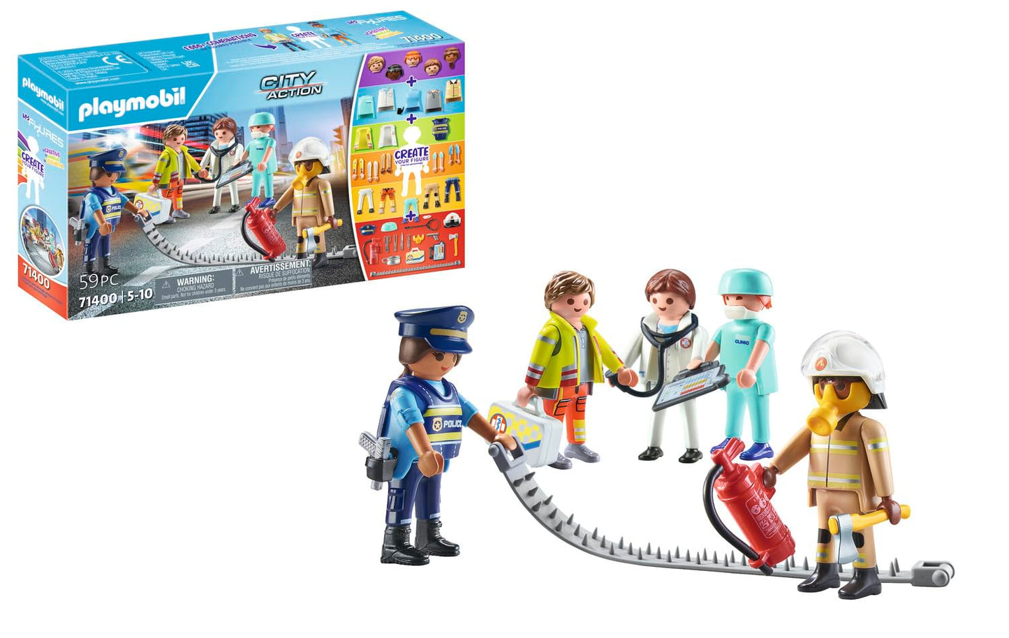 Playmobil My Figures: Rescue — Create Your Own Rescue Team (Ages 5–10) | 59 Pieces