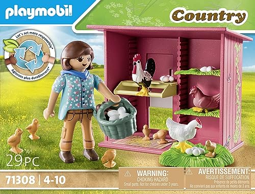 Playmobil Hen House – Eco-Friendly Farm Playset with Nesting Options