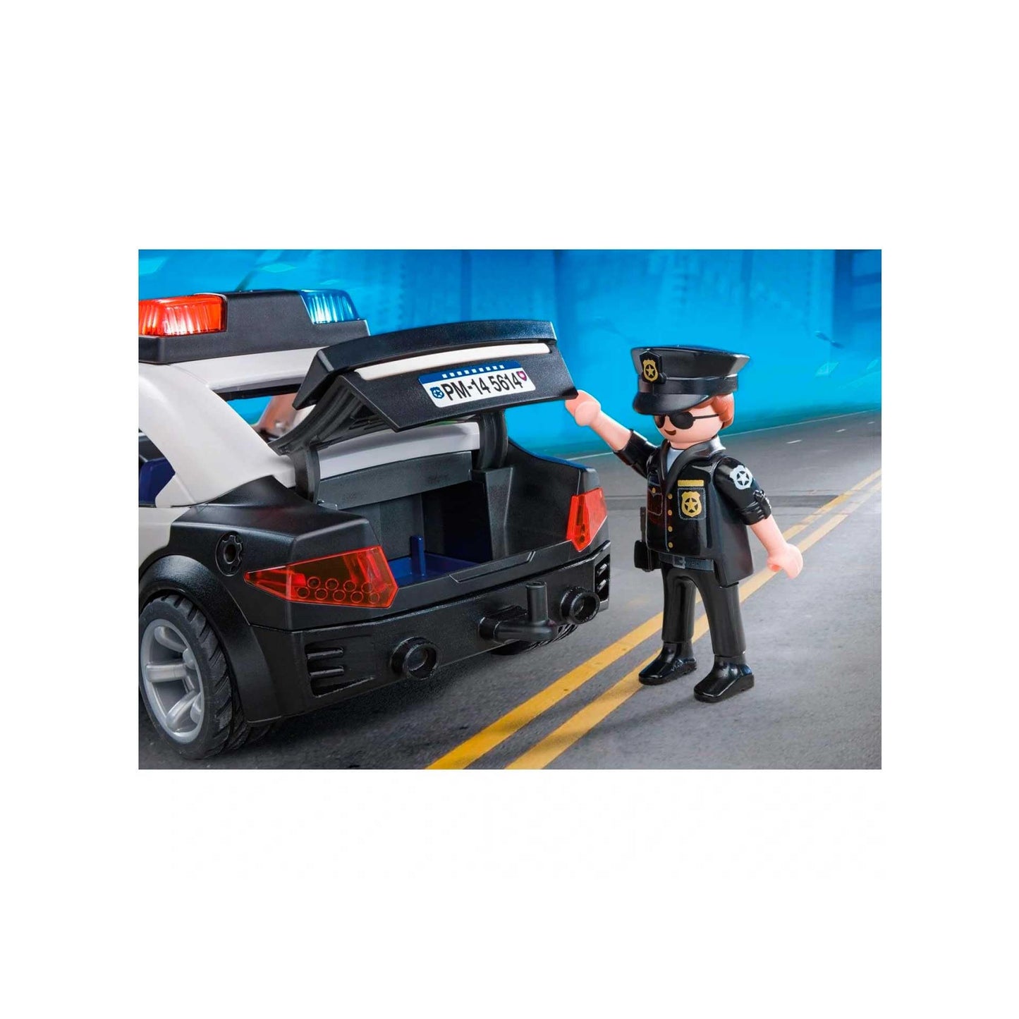 Playmobil Police Cruiser Playset – Police Car with Removable Roof, Flashing Lights & Accessories
