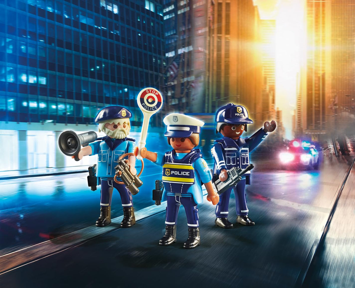 Playmobil Police Figure Set – 3 Figures with Accessories for Imaginative Play