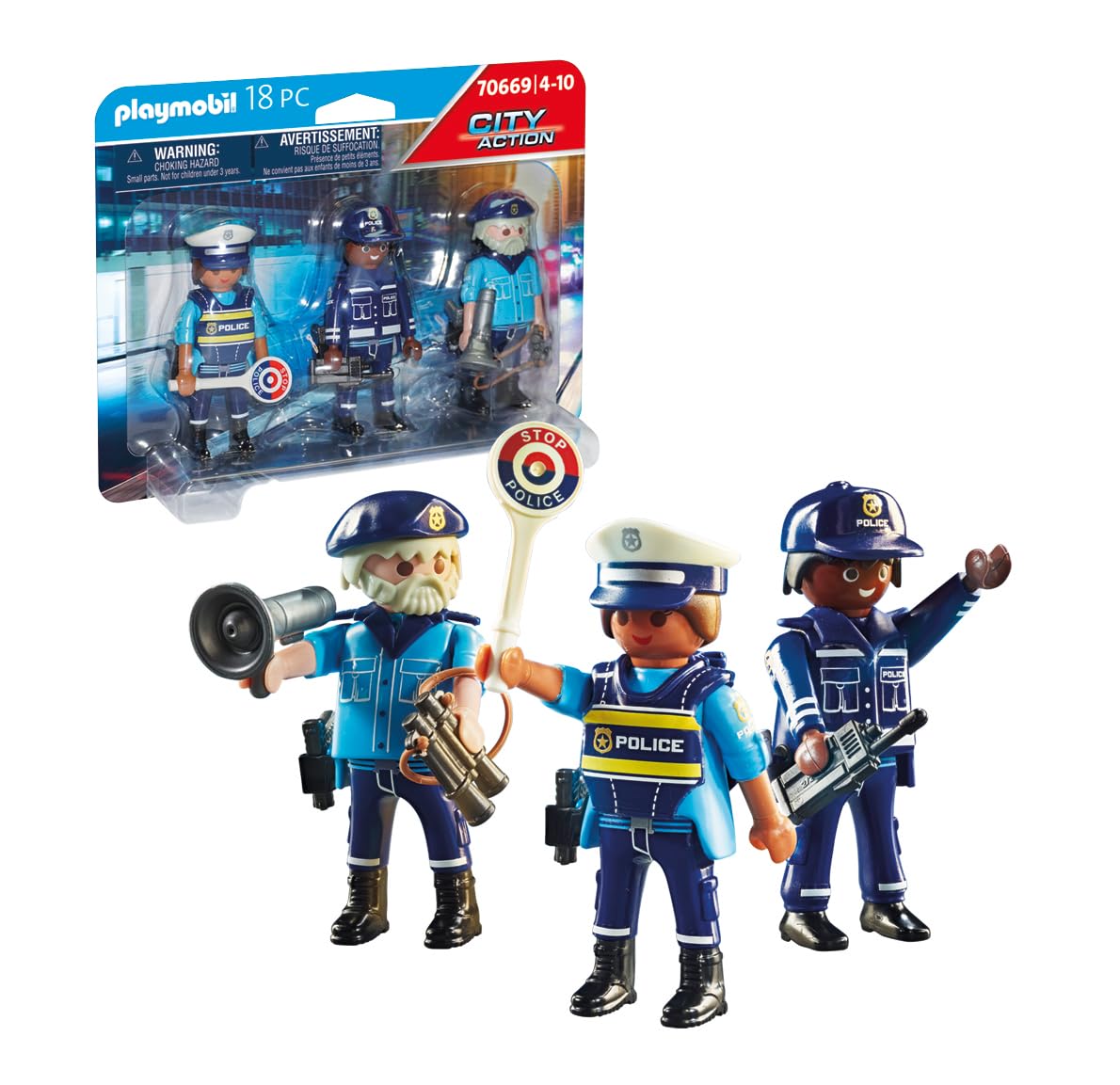 Playmobil Police Figure Set – 3 Figures with Accessories for Imaginative Play
