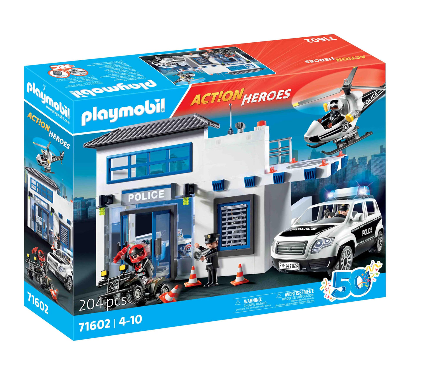 Playmobil Action Heroes 71602 Police Station with Vehicles – 50th Anniversary Edition
