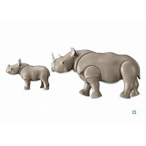 Playmobil Rhino with Baby Building Kit – Imaginative Wildlife Play for Ages 4–10