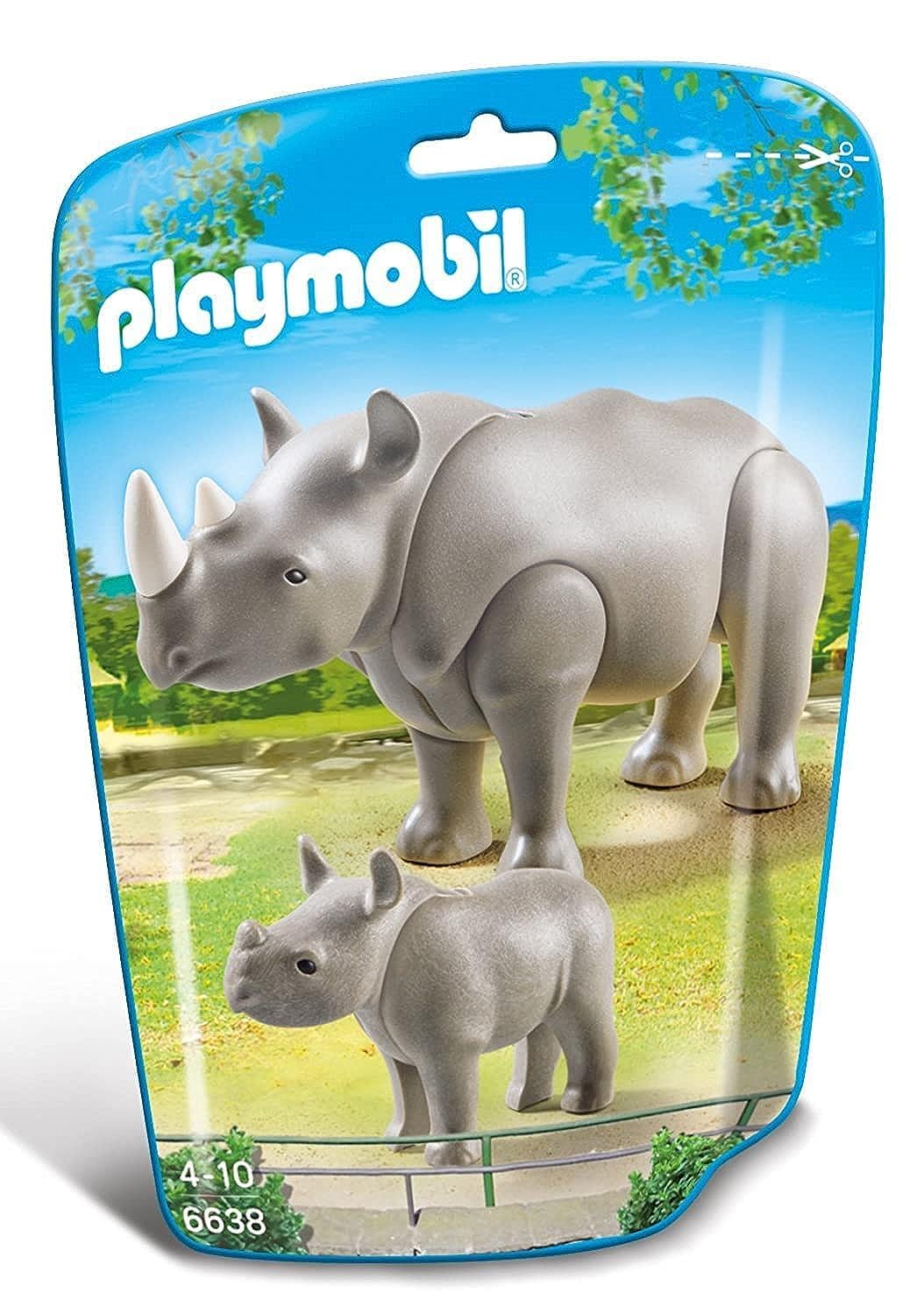 Playmobil Rhino with Baby Building Kit – Imaginative Wildlife Play for Ages 4–10