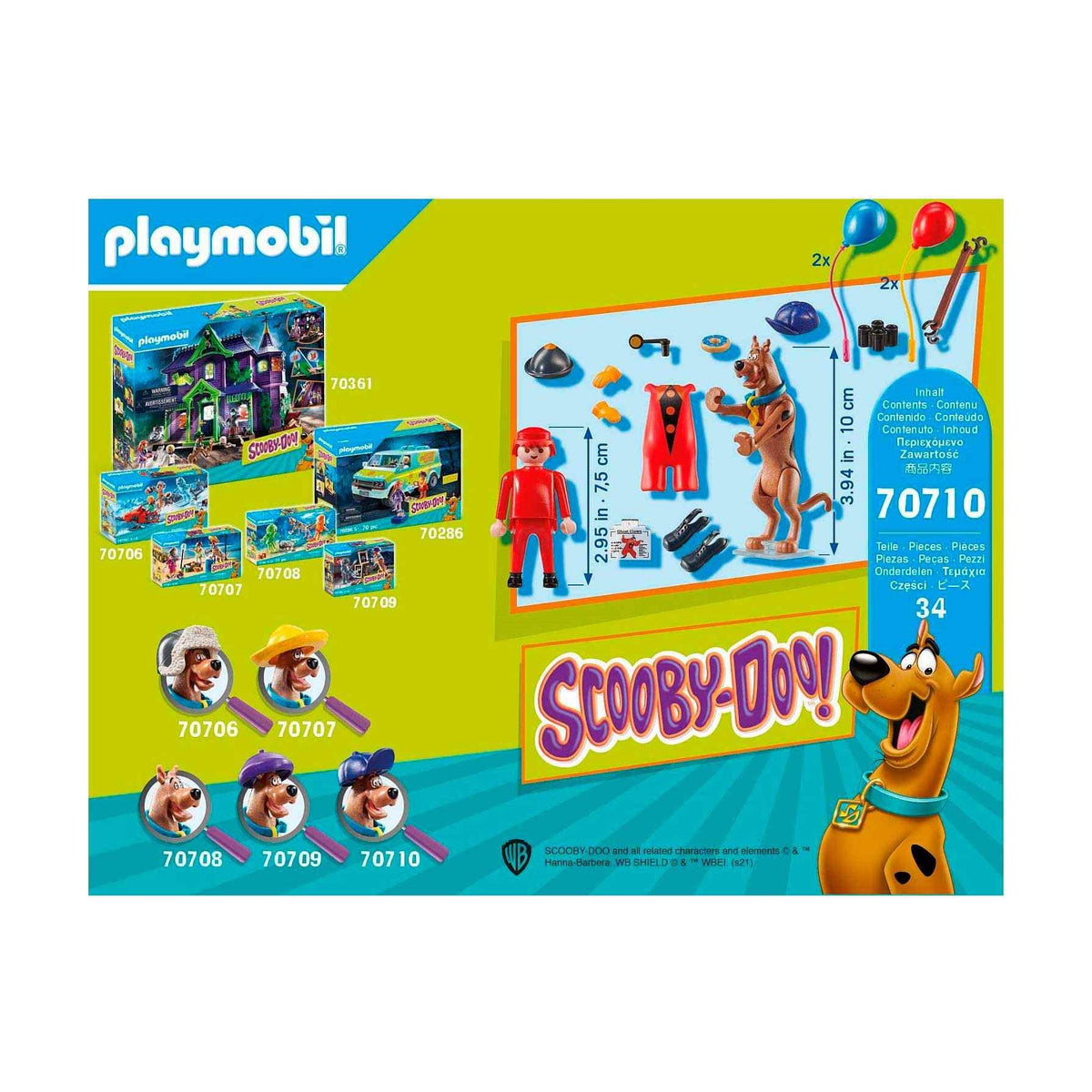 Playmobil Scooby-Doo! Adventure with Ghost Clown – Circus Mystery Playset for Kids 5-12