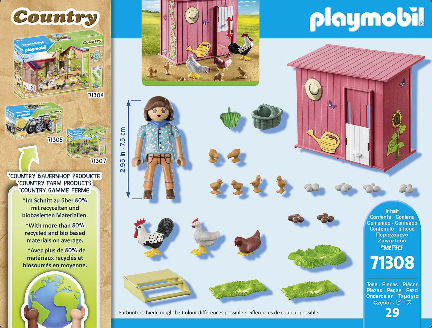 Playmobil Hen House – Eco-Friendly Farm Playset with Nesting Options