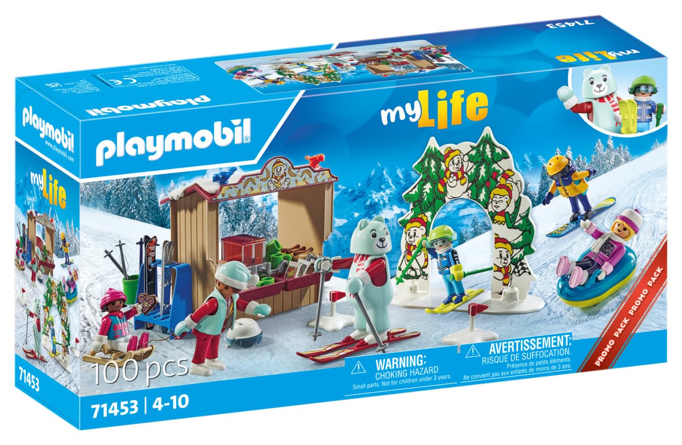 Playmobil Ski World: Winter Ski Set for Kids 4-10 | Snow Fun & Snack Stand