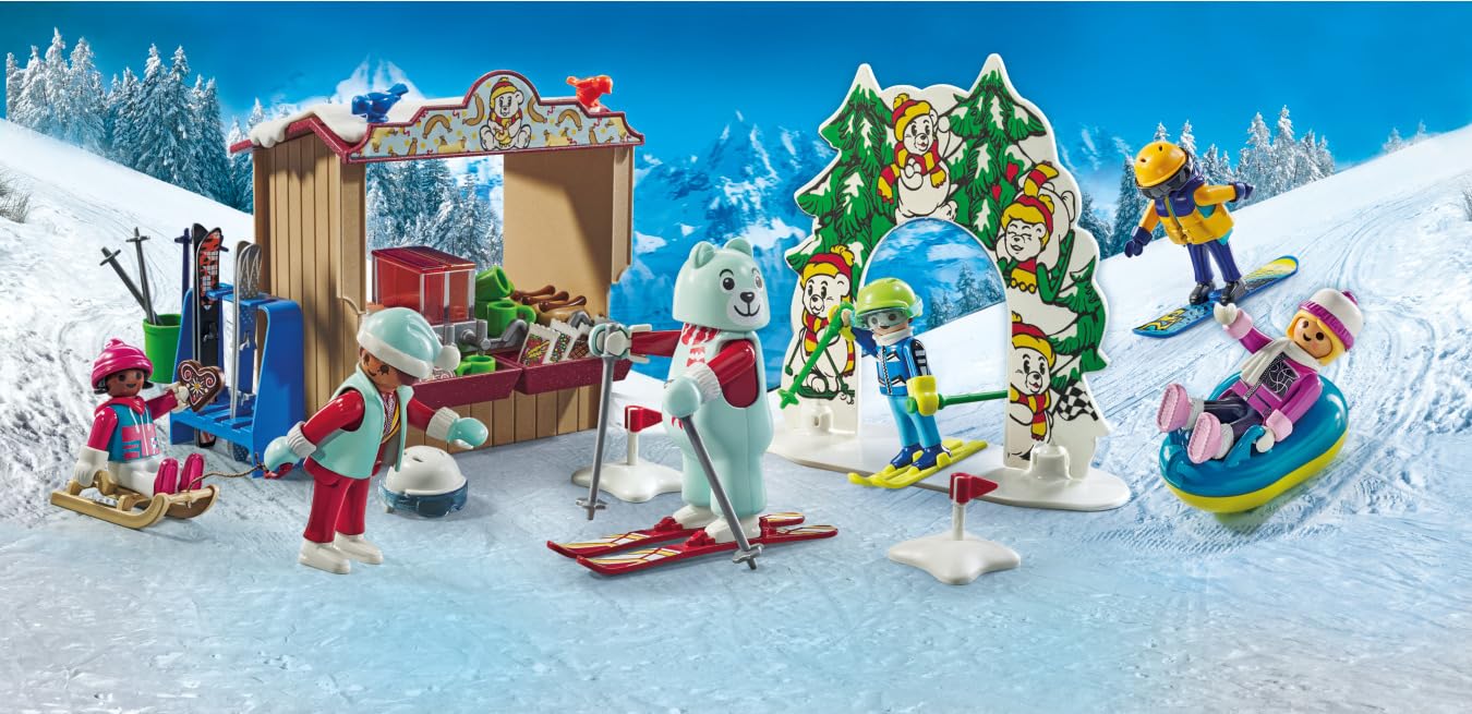 Playmobil Ski World: Winter Ski Set for Kids 4-10 | Snow Fun & Snack Stand