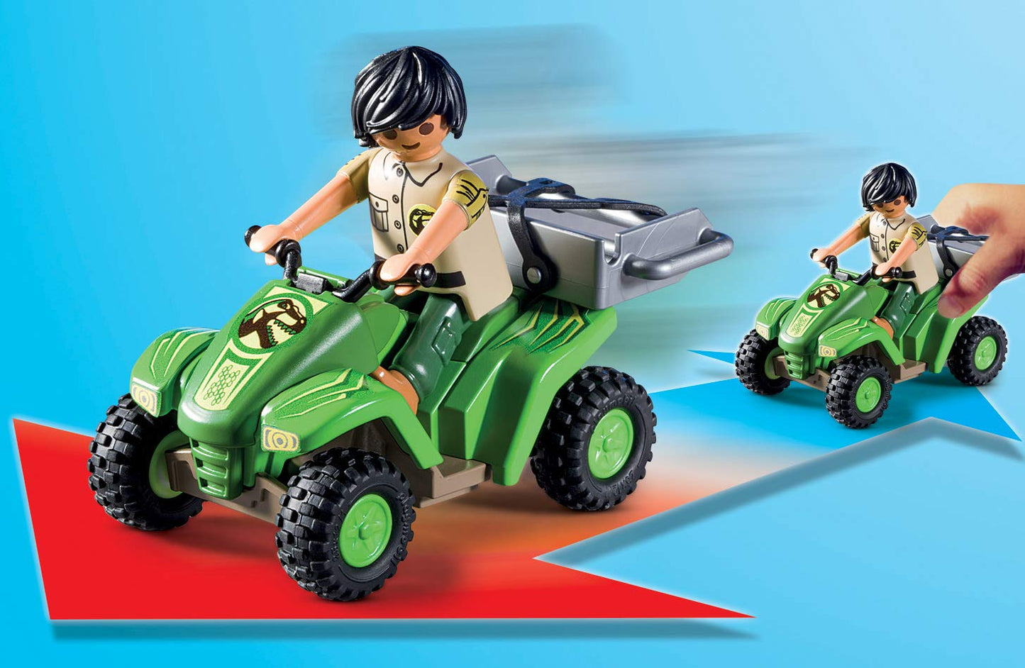 Playmobil Explorer Quad with T-Rex – Adventure Dino Set for Kids 4+
