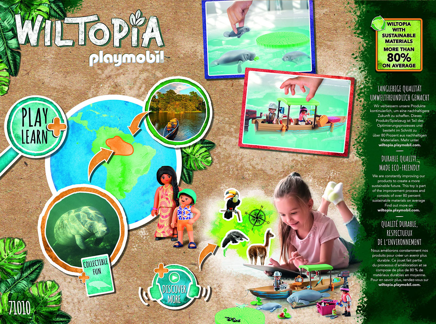 Playmobil Wiltopia Boat Trip to The Manatees — Educational Wildlife Adventure Set