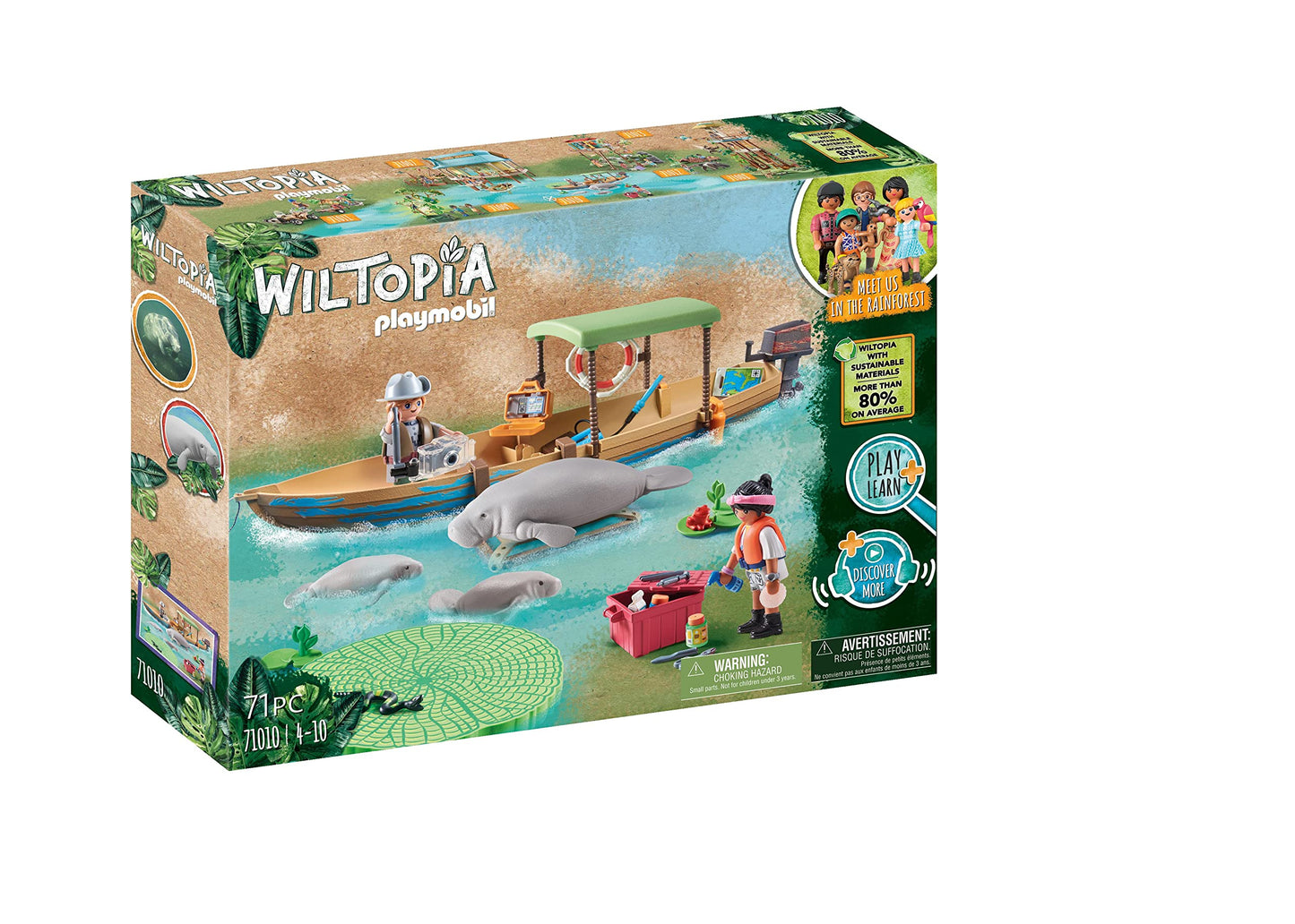 Playmobil Wiltopia Boat Trip to The Manatees — Educational Wildlife Adventure Set