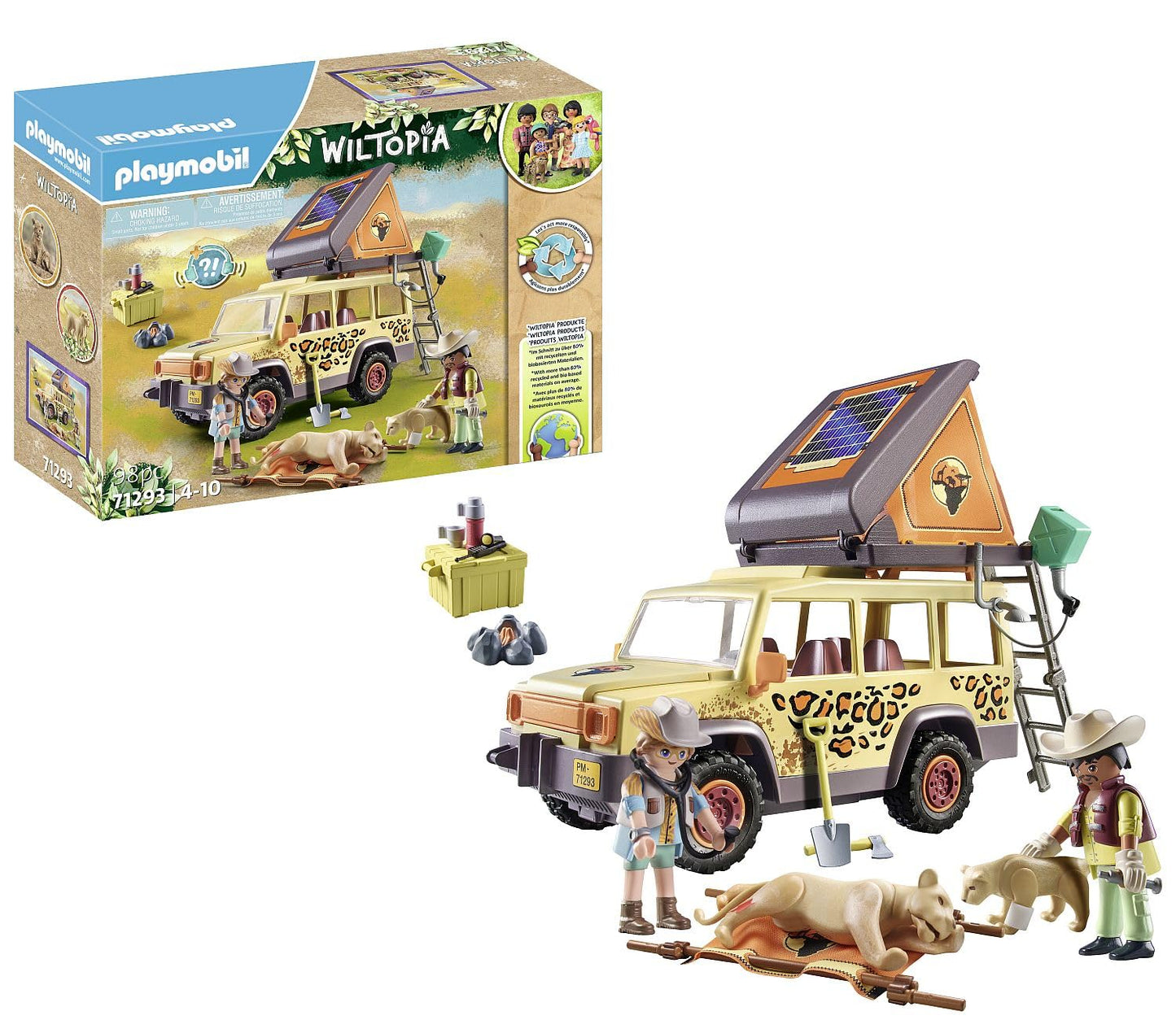 Playmobil Wiltopia Cross-Country Vehicle with Lions – Eco Wildlife Adventure