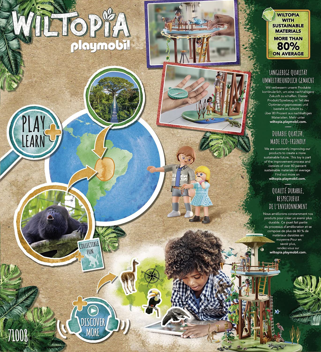 Playmobil Wiltopia Research Tower with Compass – 360° Jungle View & AR Content