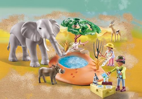 Playmobil Elephant at the Waterhole | Wiltopia Eco Playset for Kids 4–10