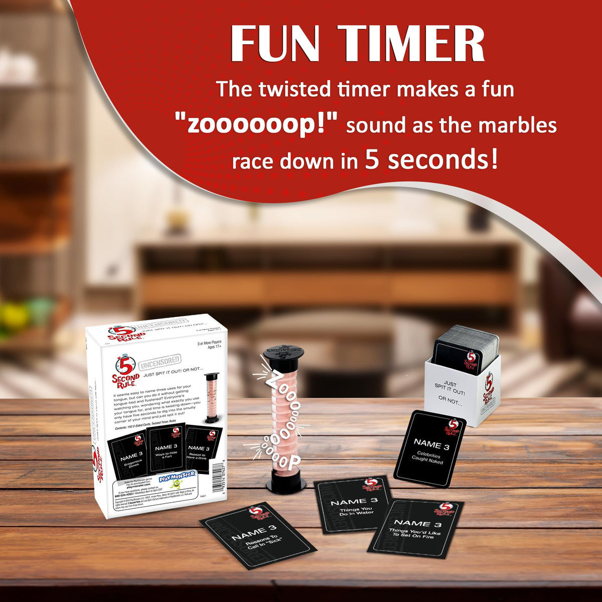 PlayMonster 5 Second Rule Uncensored – Adult Party Card Game for 17+ | Quick, Hilarious Fun