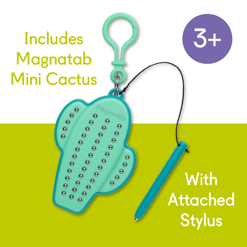 PlayMonster Magnatab Minis - Travel-Sized Sensory Magnetic Drawing Toy (Ages 3+) - Cactus