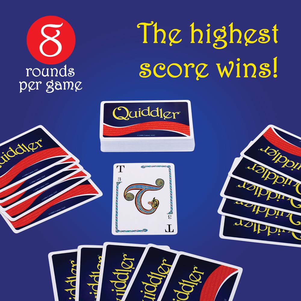PlayMonster Quiddler Card Game – Word Building Family Game for Kids & Adults