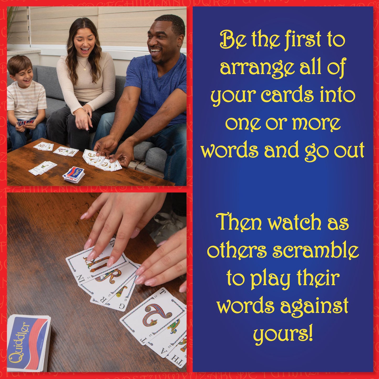 PlayMonster Quiddler Card Game – Word Building Family Game for Kids & Adults