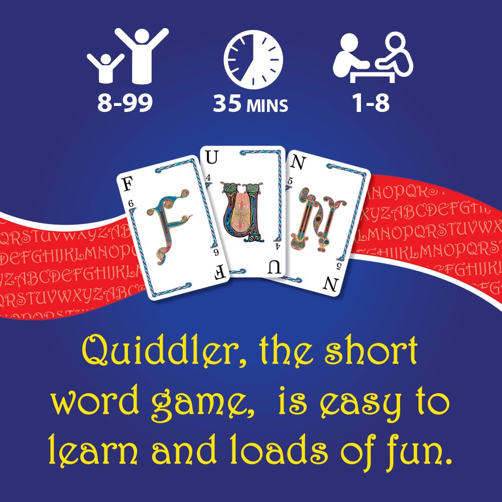 PlayMonster Quiddler Card Game – Word Building Family Game for Kids & Adults