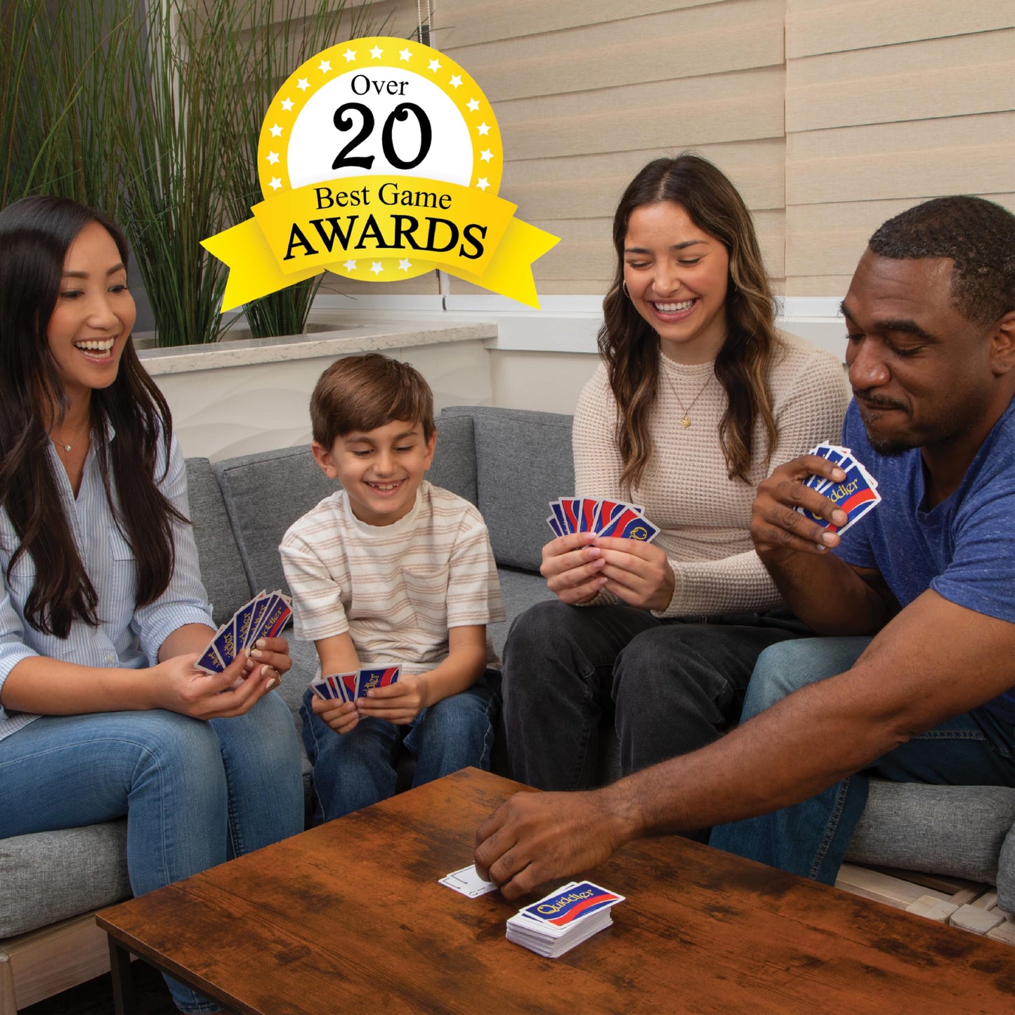 PlayMonster Quiddler Card Game – Word Building Family Game for Kids & Adults