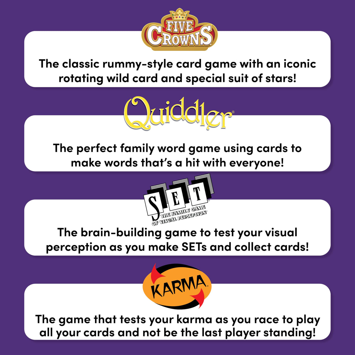 PlayMonster Five Crowns 4 Pack Bundle – Card Games for Kids