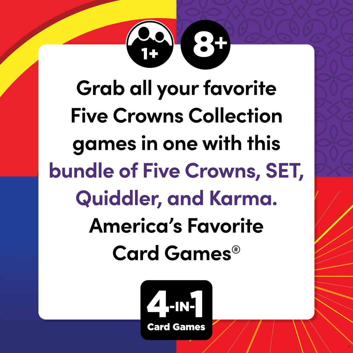 PlayMonster Five Crowns 4 Pack Bundle – Card Games for Kids