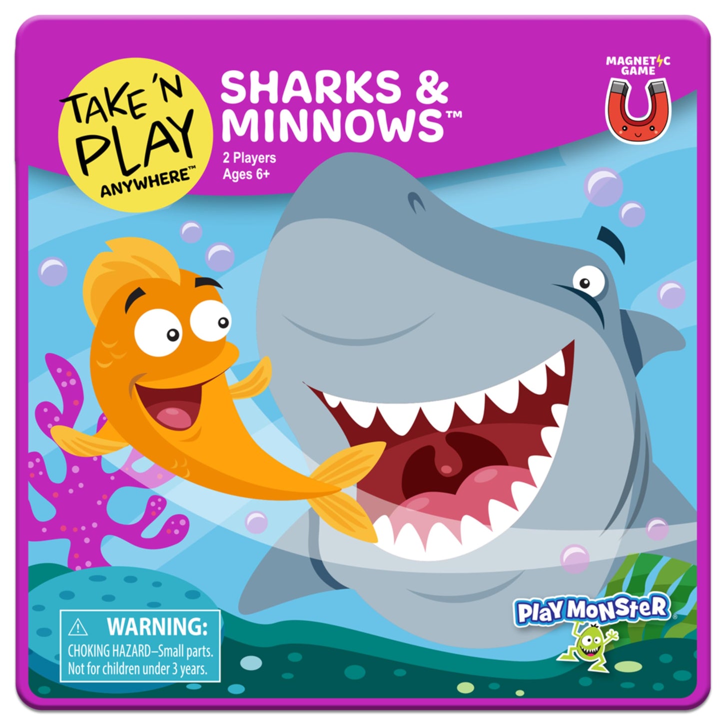 PlayMonster Take N Play Sharks & Minnows – Travel-Friendly Family Board Game (Ages 6+)
