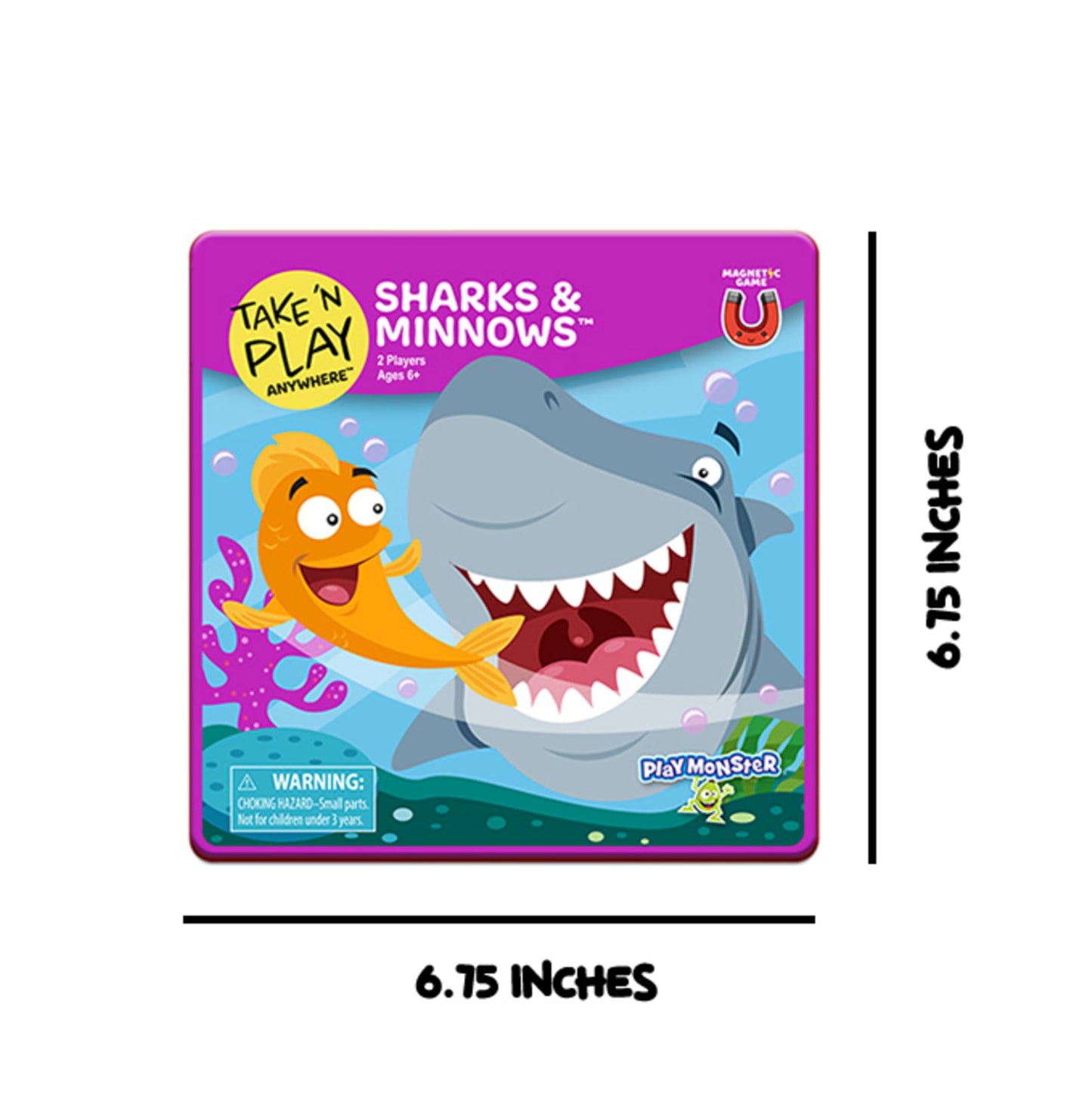 PlayMonster Take N Play Sharks & Minnows – Travel-Friendly Family Board Game (Ages 6+)