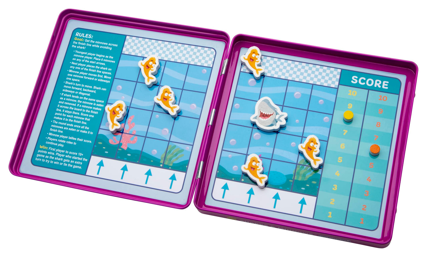 PlayMonster Take N Play Sharks & Minnows – Travel-Friendly Family Board Game (Ages 6+)