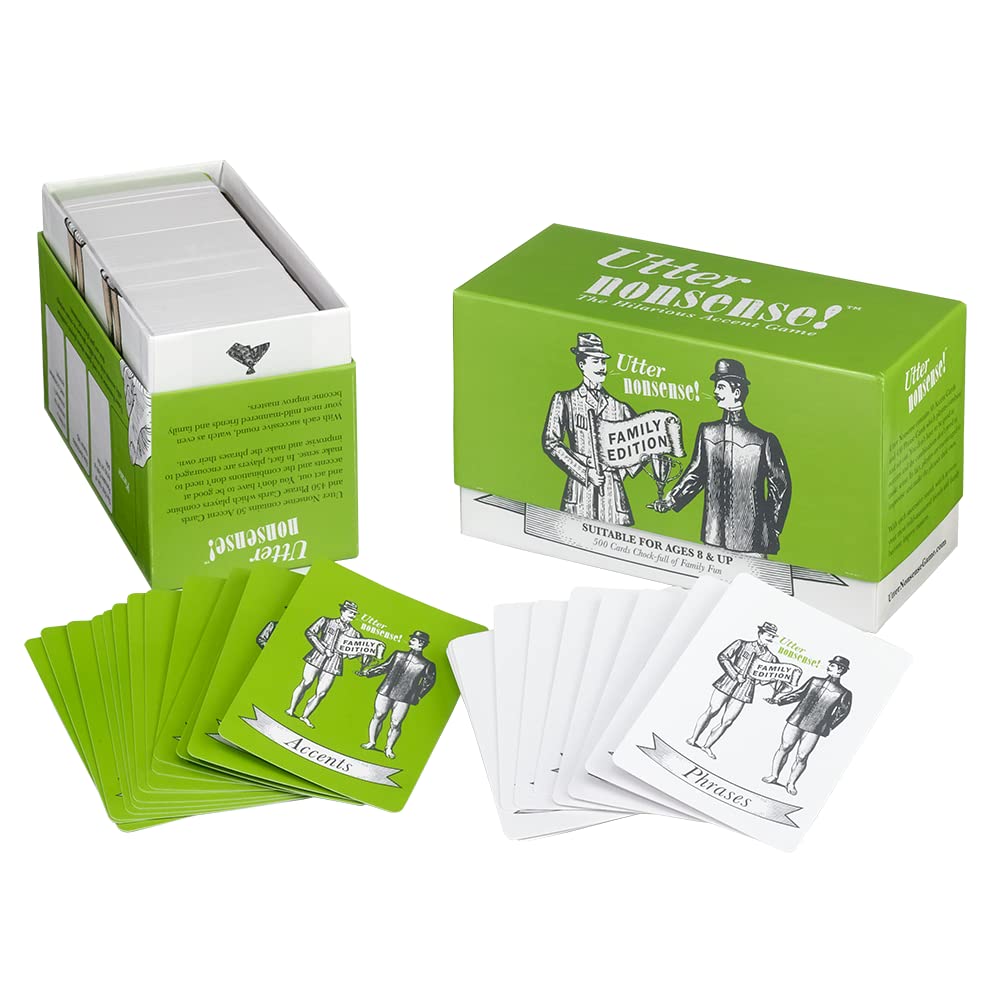 PlayMonster Utter Nonsense Family Edition - The Game of Funny Voices & Accents (Blue)