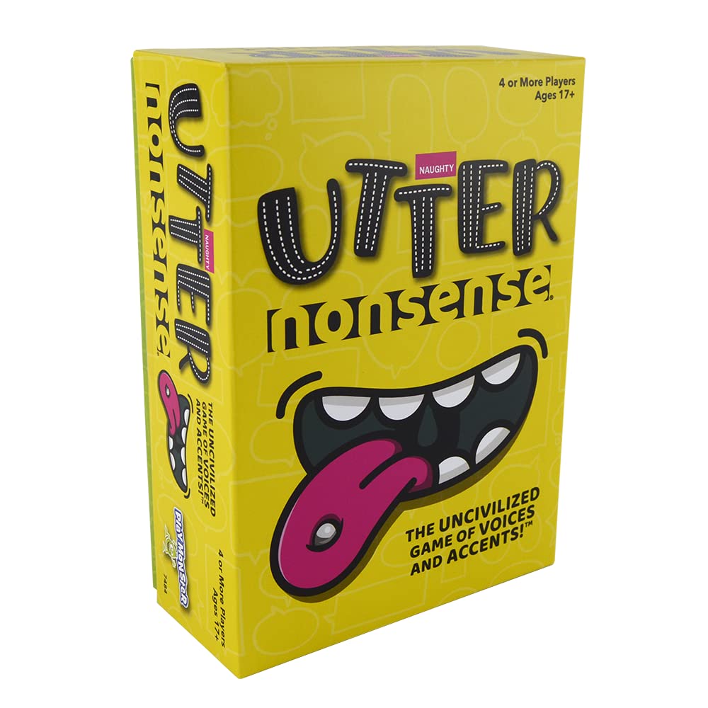 PlayMonster Utter Nonsense Naughty Edition — The Crazy Board Game of Voices and Accents (Ages 17+)