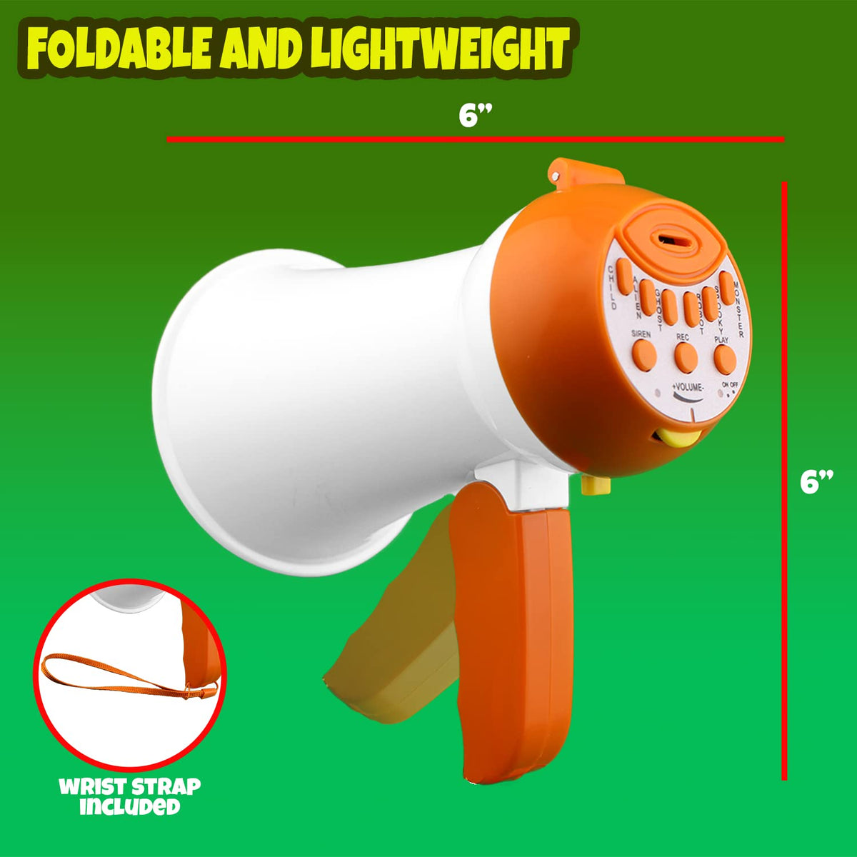 PlayRoute Megaphone for Kids - Voice Changer Toy with Record & Siren