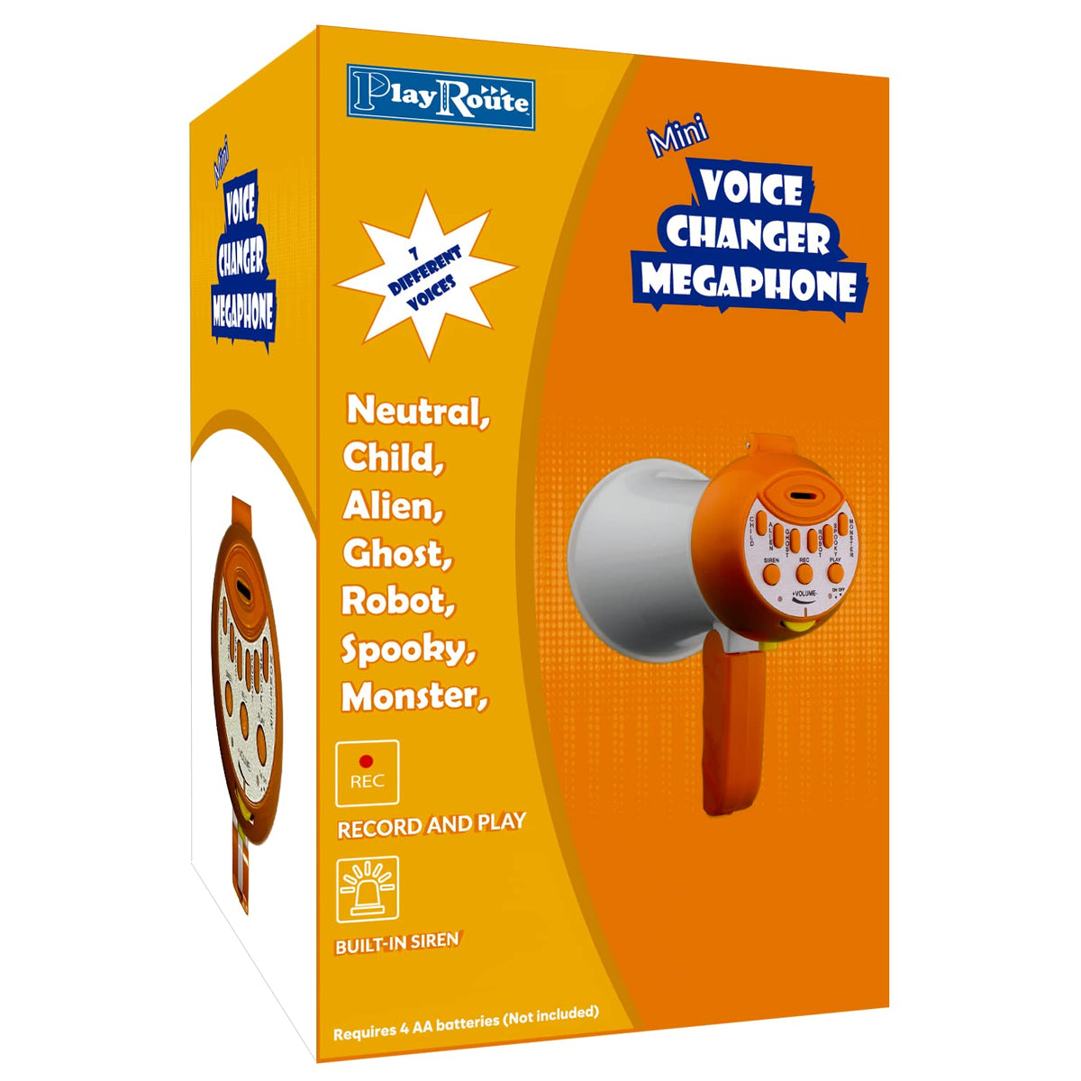 PlayRoute Megaphone for Kids - Voice Changer Toy with Record & Siren