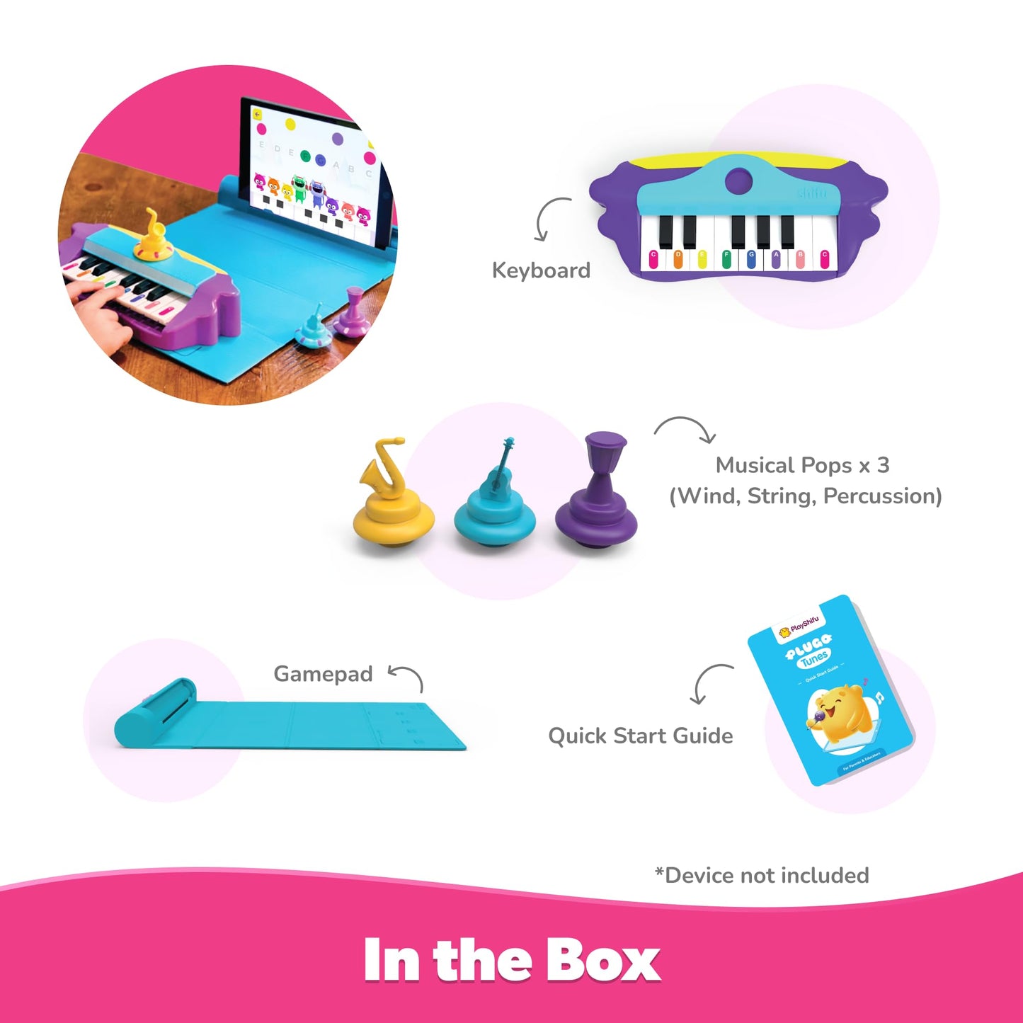 Plugo Tunes by PlayShifu (Kit+App) – Interactive Piano Starter for Kids 4–10