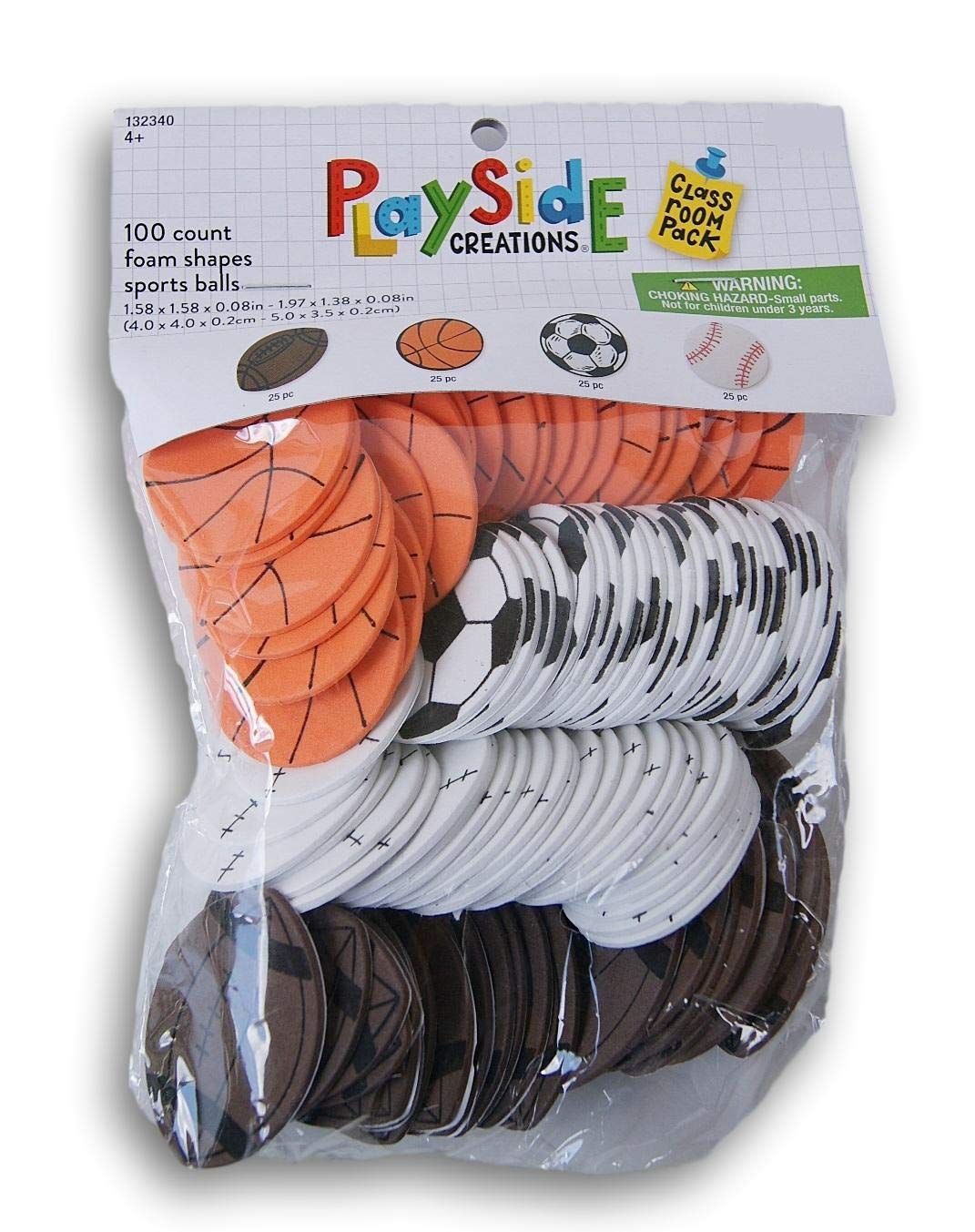 Playside Creations Mini Sports Balls Foam Sticker Set – 100 Pieces