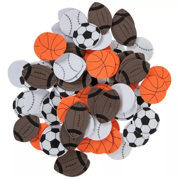 Playside Creations Mini Sports Balls Foam Sticker Set – 100 Pieces