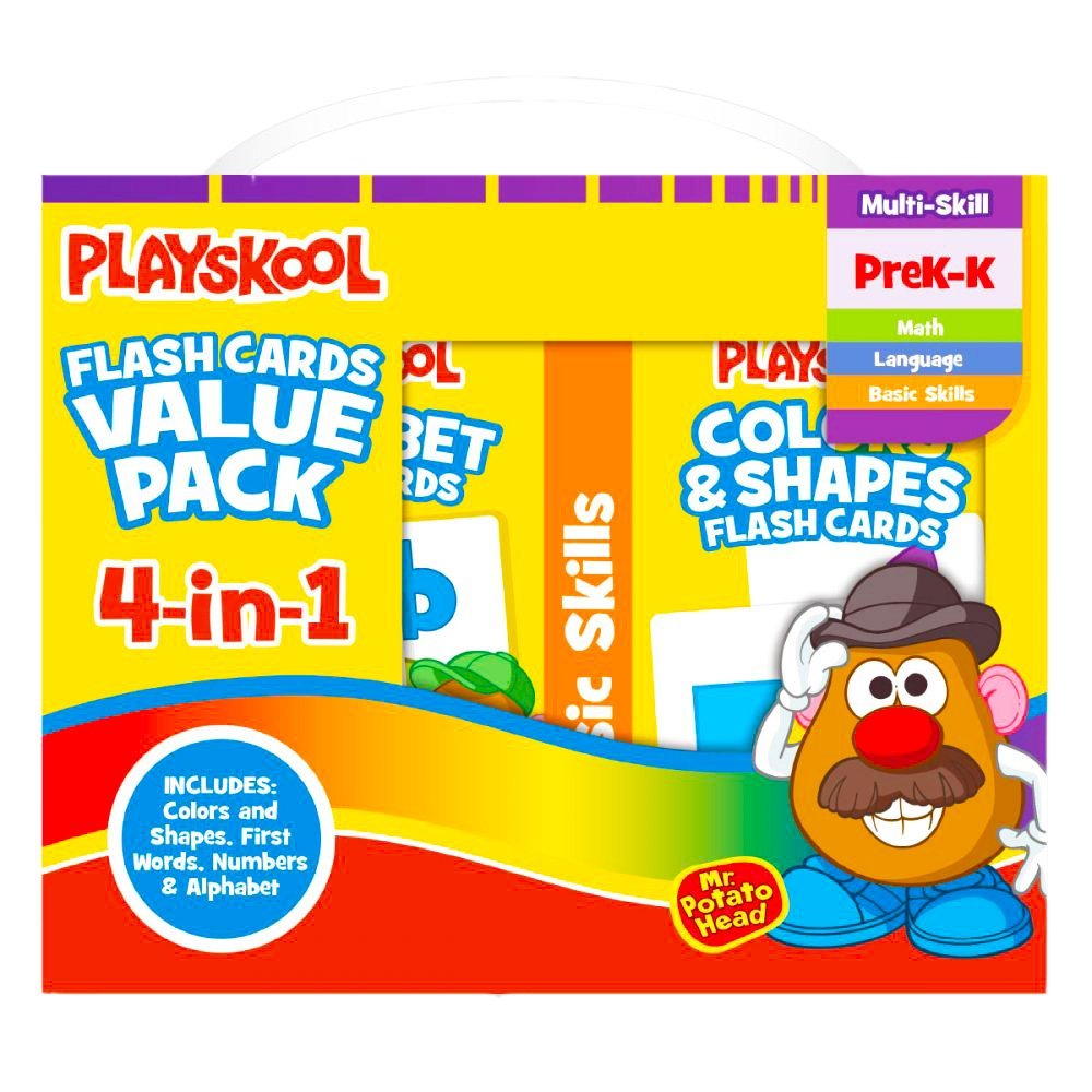 Playskool Flash Cards Value Pack - Alphabet, First Words, Shapes & Colors, Numbers | PreK–K