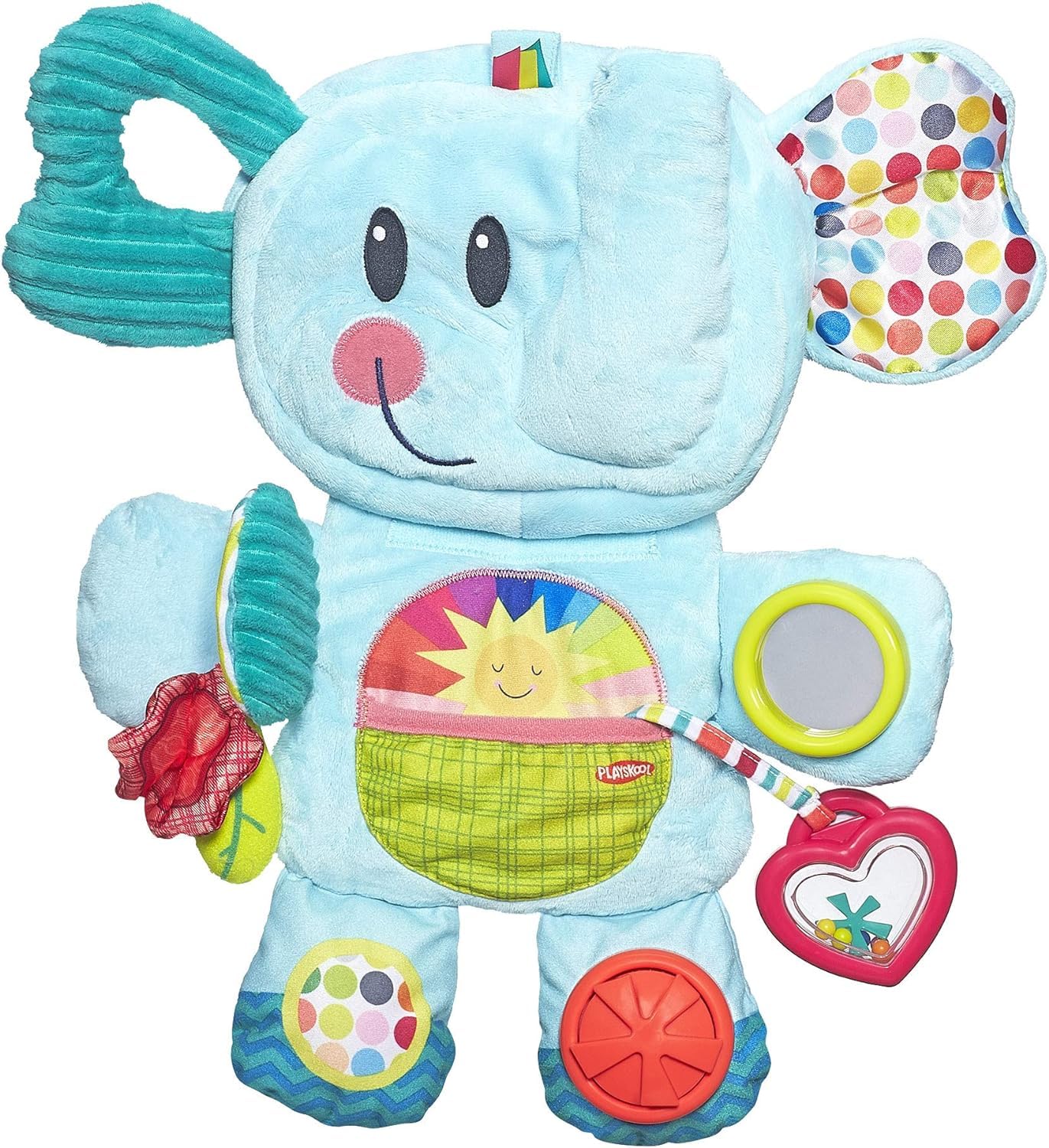 Playskool Fold 'n Go Elephant Tummy Time Toy – Soft Plush Baby Activity