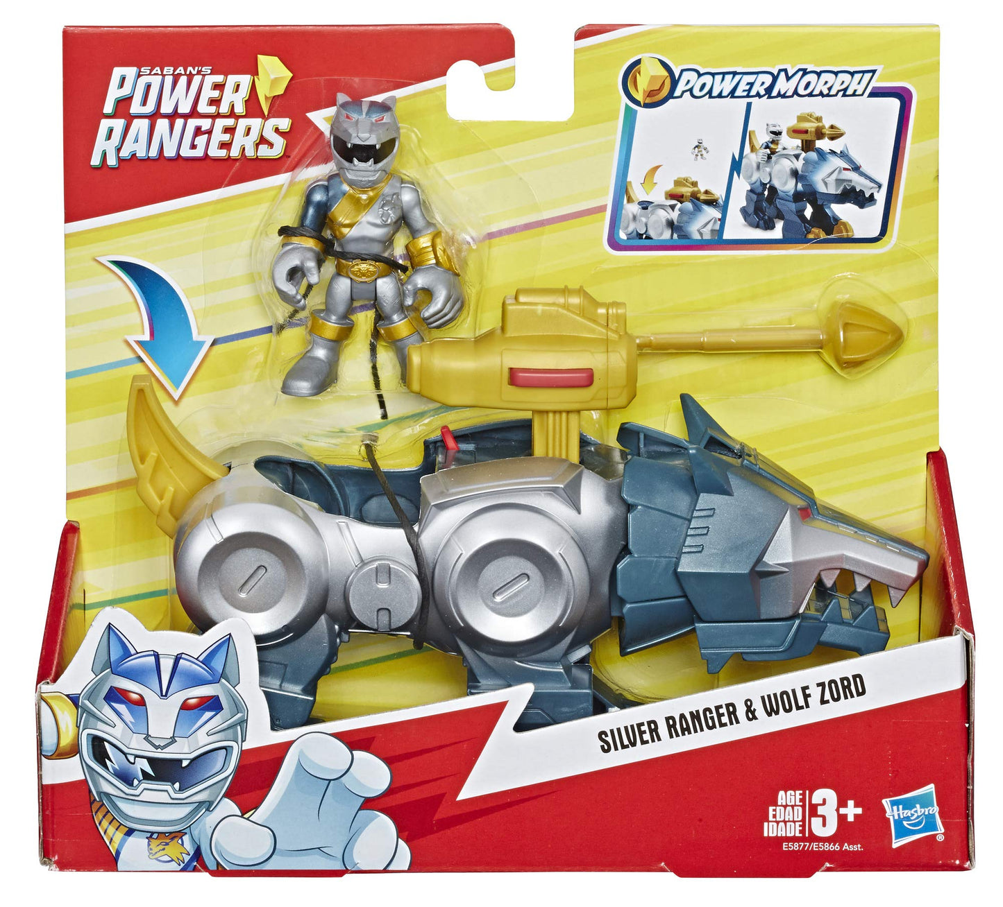 PlaySkool Heroes Power Rangers Silver Ranger & Wolf Zord 2-Pack – Dino Thunder Collectible Toys