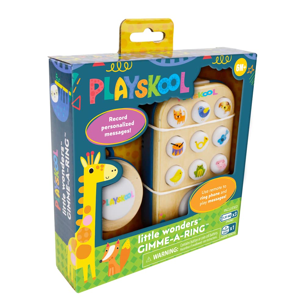 Playskool Little Wonders Gimme-A-Ring Toy Phone – Record & Ring Messages for Baby (6m+)