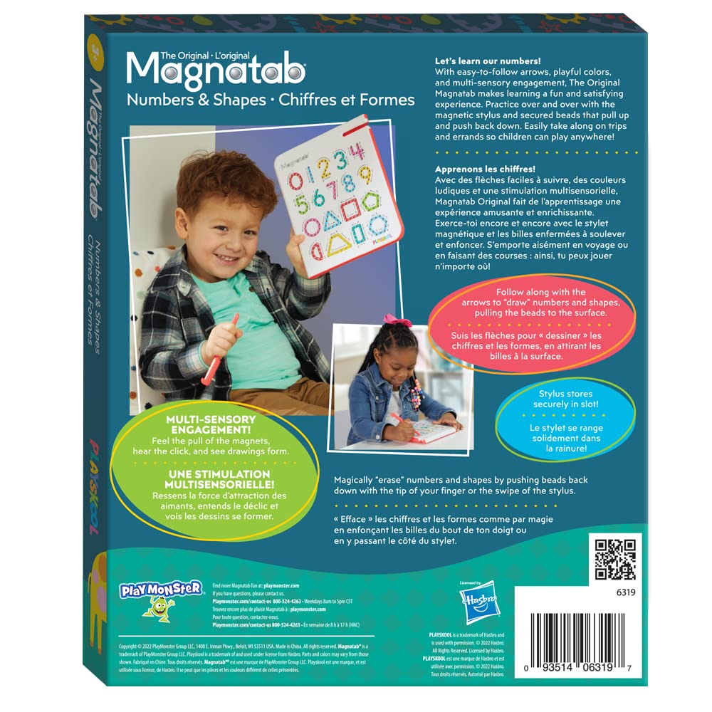 Playskool Magnatab — Numbers & Shapes Magnetic Drawing Board for Toddlers (Ages 3+)
