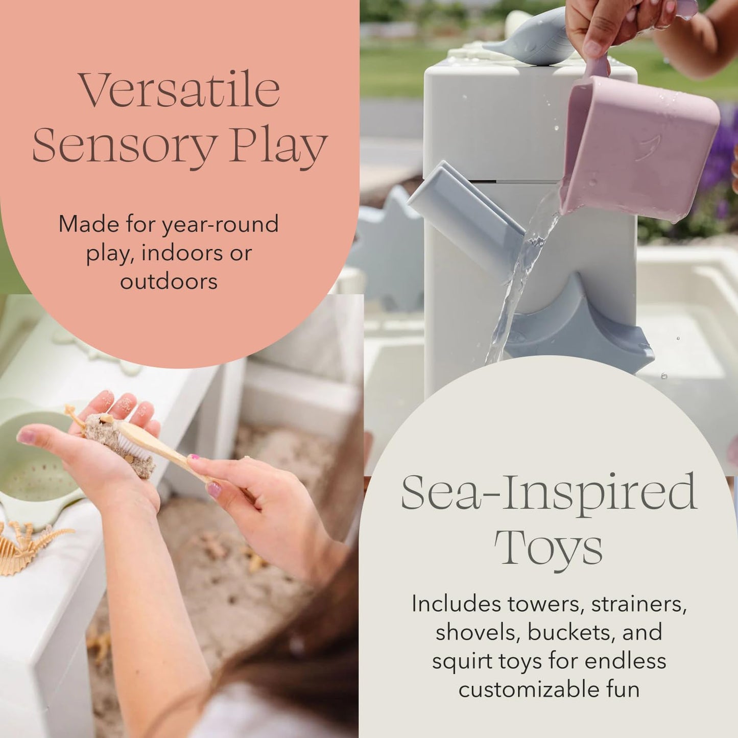 PLAYSMOL Tide Water & Sensory Table – 3-in-1 Sand, Water, and Craft Station for Kids (Ages 3+)