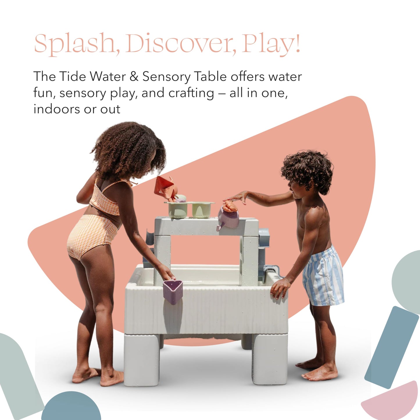 PLAYSMOL Tide Water & Sensory Table – 3-in-1 Sand, Water, and Craft Station for Kids (Ages 3+)