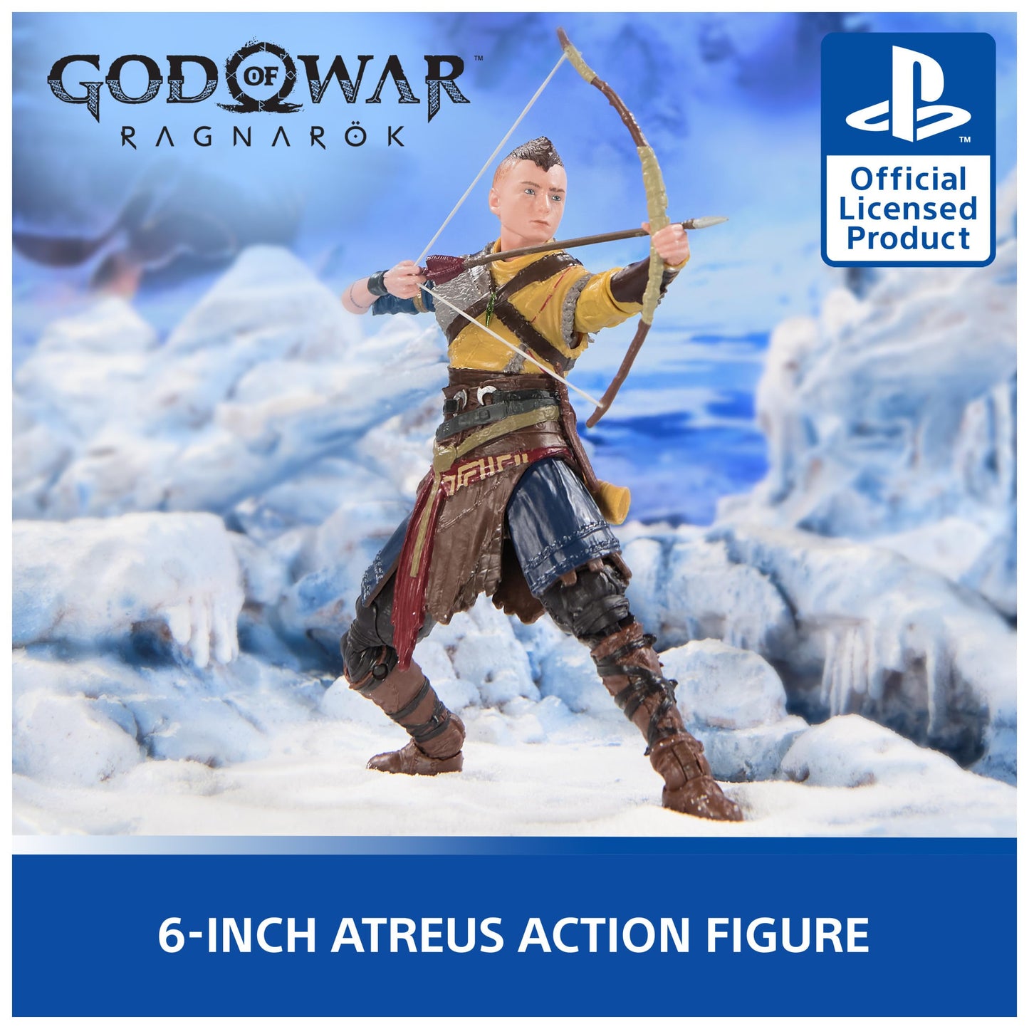 PlayStation God of War Ragnarok Atreus 6-Inch Figure – The Shapes Collection, 4 Accessories, Open Display Box