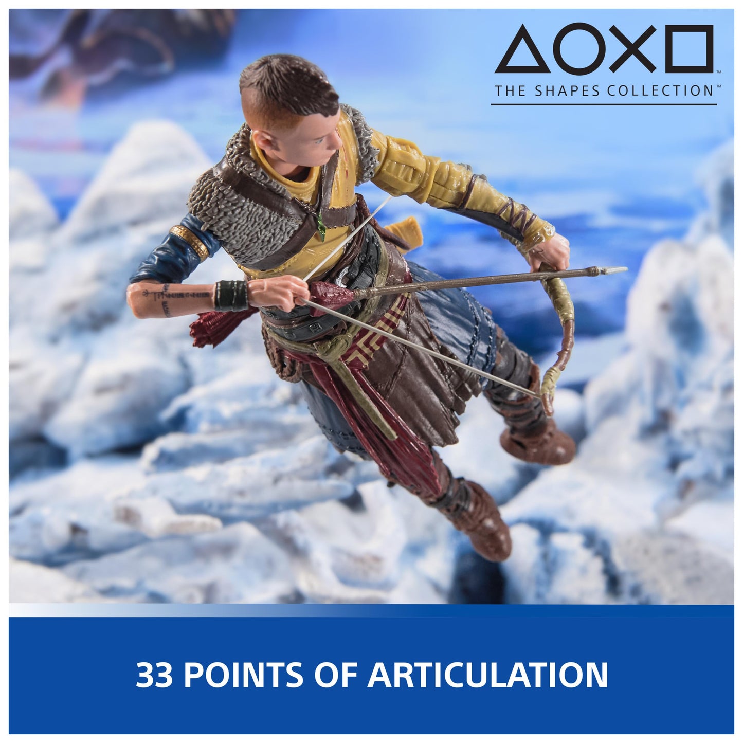 PlayStation God of War Ragnarok Atreus 6-Inch Figure – The Shapes Collection, 4 Accessories, Open Display Box